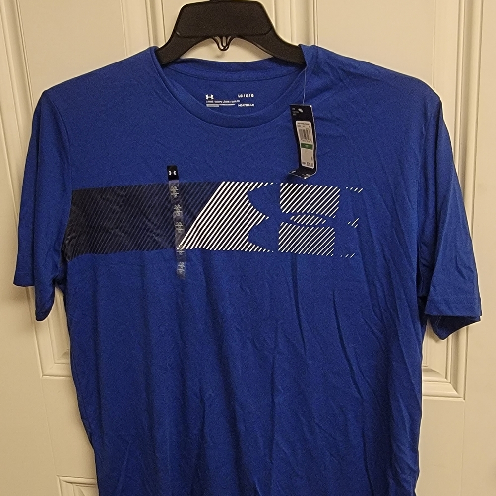 Under armour heat gear blue t shirt